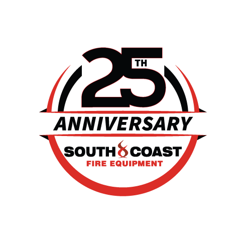 South Coast Fire Equipment 25th anniversary logo